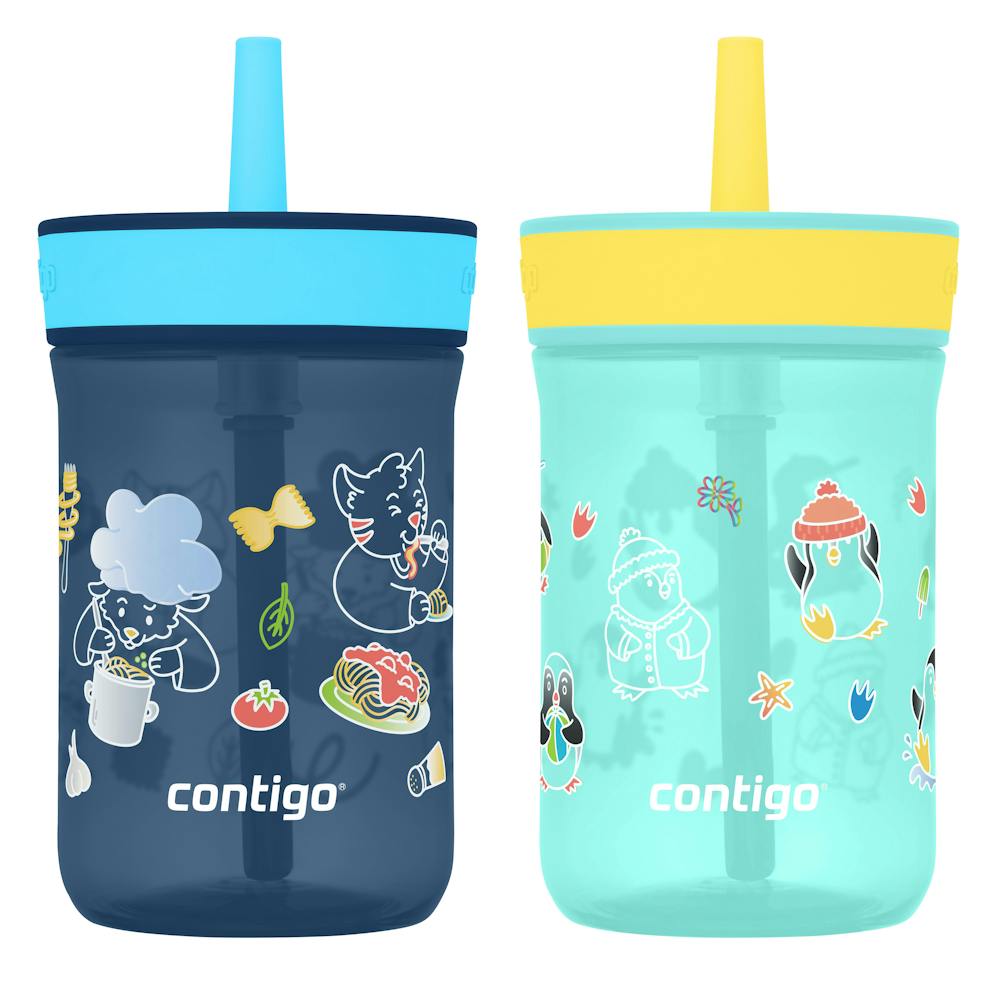 Kids Leighton Spill-Proof Tumbler with Straw, 14oz., 2-Pack - Jade VinePAW Patrol & Blue Raspberry PAW Patrol
